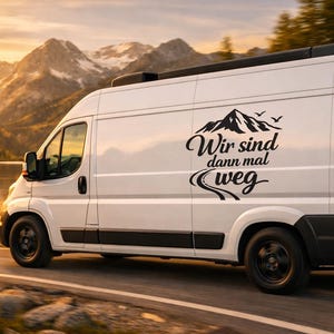 Vinyl sticker "We're off then" for campervans, motorhomes and vans made from ORACAL 951 premium vinyl outdoor design image 6