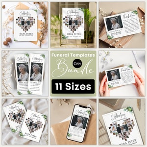 Funeral Programs Template bundle Obituary Template for Funeral Memorial Program Funeral Program Announcement Editable Printable Funeral