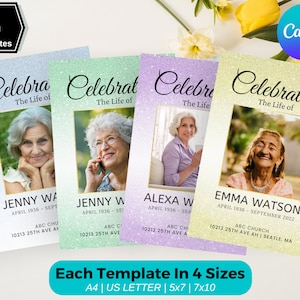 Funeral Programs Template Obituary Template for Funeral Memorial Program Blue Funeral Program Announcement Editable Printable Funeral
