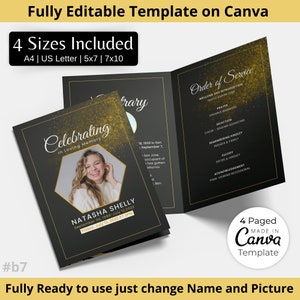 Funeral Programs Template Obituary Template for Funeral Memorial Program Blue Funeral Program Announcement Editable Printable Funeral