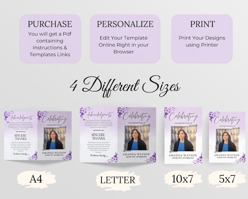 Funeral Programs Template Obituary Template for Funeral - Etsy