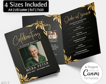 Funeral Programs Template Obituary Template for Funeral Memorial Program Blue Funeral Program Announcement Editable Printable Funeral