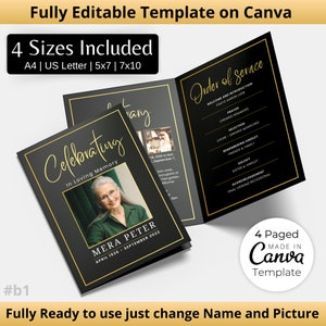 Funeral Programs Template Obituary Template for Funeral Memorial Program Blue Funeral Program Announcement Editable Printable Funeral