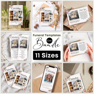 Funeral Programs Template bundle Obituary Template for Funeral Memorial Program Funeral Program Announcement Editable Printable Funeral