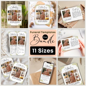 Funeral Programs Template bundle Obituary Template for Funeral Memorial Program Funeral Program Announcement Editable Printable Funeral