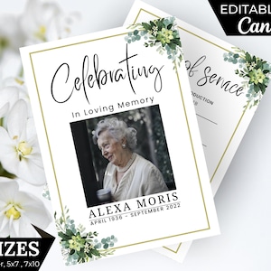 Funeral Programs Template Obituary Template for Funeral Memorial Program Blue Funeral Program Announcement Editable Printable Funeral