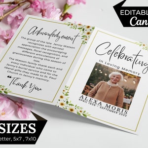 Funeral Programs Template Obituary Template for Funeral Memorial Program Blue Funeral Program Announcement Editable Printable Funeral