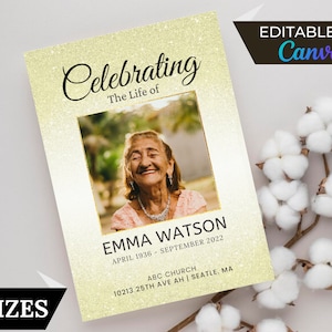 Funeral Programs Template Obituary Template for Funeral Memorial Program Blue Funeral Program Announcement Editable Printable Funeral