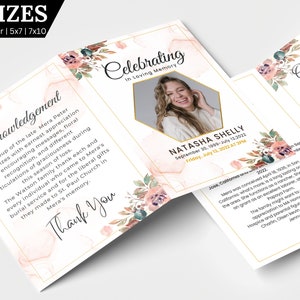 Funeral Programs Template Obituary Template for Funeral Memorial Program Blue Funeral Program Announcement Editable Printable Funeral