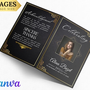 Funeral Program Template Obituary Template for Funeral Memorial Program Blue Funeral Program Announcement Editable Printable Funeral