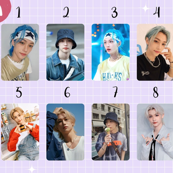 Felix Stray Kids SKZ Photocards Set, Han, Bang Chan, Felix, Lee know, I.N, Seungmin, Changbin, Hyunjin, Bias Pictures