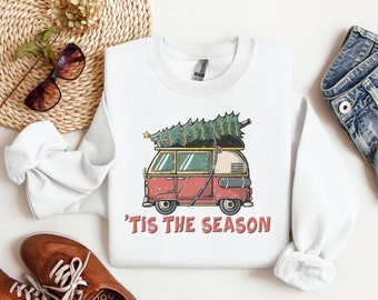 Tis It Saison Sweatshirt, Weihnachten Crewneck Sweatshirt, Herbst gemütliches Wetter Pullover, Weihnachtsgeschenk, Weihnachtsbaum, Klassisch, süßes Sweatshirt