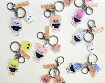 Cute SKZOO keychain | Stray Kids Keychain - Skz | KPOP | Bias pack | Phone Charm Wolf Chan Han Bbokari Leebit PuppyM Dwaekki Jiniret Foxi.NY