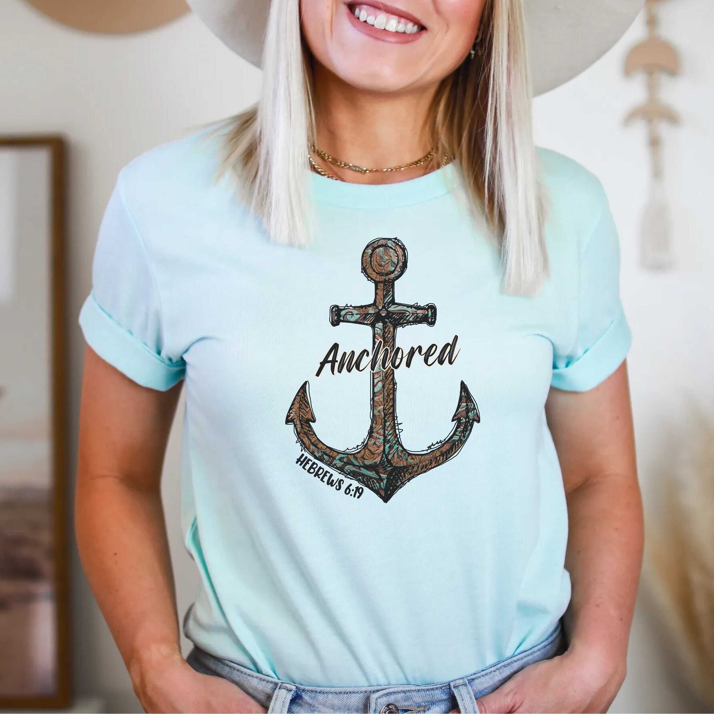 Anchor Bible Verse Bible Quote Religious Shirt Church Etsy