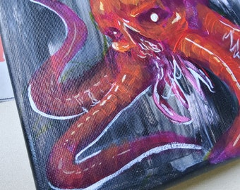 Tintenfischschädel, Acrylmalerei auf Leinwand