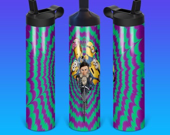 Minion#2 22oz Straight Flip Top Sports Bottle Sublimation Tumbler PNG Design