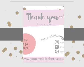 Business Thank You Card Template Etsy Business Thank You Card Template Etsy