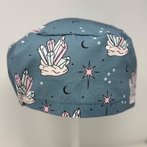 Crystals, Women’s Euro Scrub Cap, Scrub Hat, Surgical Hat