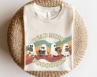 Teacher Halloween Shirt, Librarian Shirt, Ghost Reading Shirt, Book Lover Tshirt, Reading Shirt, Teacher Shirt, Halloween School Shirt