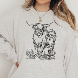Brown Cow Pattern Print Women Crewneck Sweatshirt