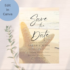 Beach Wedding, Beach Save the Date, Nautical Save the Date, Seashell Wedding Save the Date