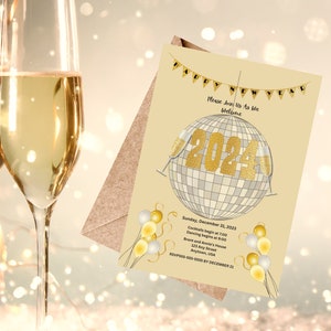 New Year&#39;s Eve Party Invitation, Christmas Open House Invitation, Instant Download, Editable New Year&#39;s Eve Invitation, New Year&#39;s Eve Decor