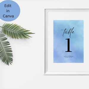 Beach Wedding Table Numbers, Blue wedding Table numbers, Reception table, Destination Wedding Table Numbers, Reception Table Numbers, Blue