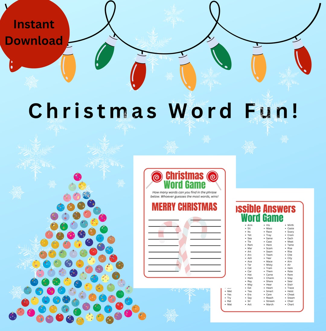 Christmas Party Game, Christmas Printable, Christmas Game, Printable Game, Christmas Kid's Game ...