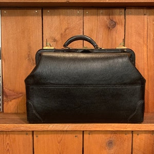1930s Black Leather Doctors Bag