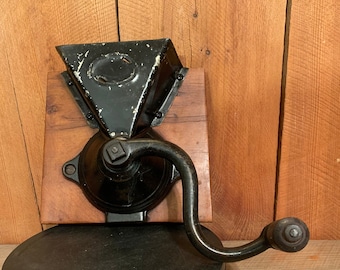 Vintage Wall Mount Coffee Grinder | Collectible | 1920s Era | Rustic | Primitive | Cast Iron Coffee Grinder | Functional | Kitchen Ware