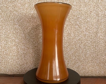 Vintage Orange Hand Blown Vase | Orange Glass Vase | Medium Size Vase |
