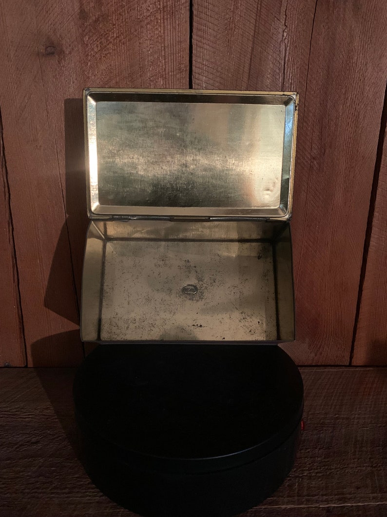 Vintage Louis Sherry Tin Colorful Hot Pink/purple Lidded Tin Box Hinged