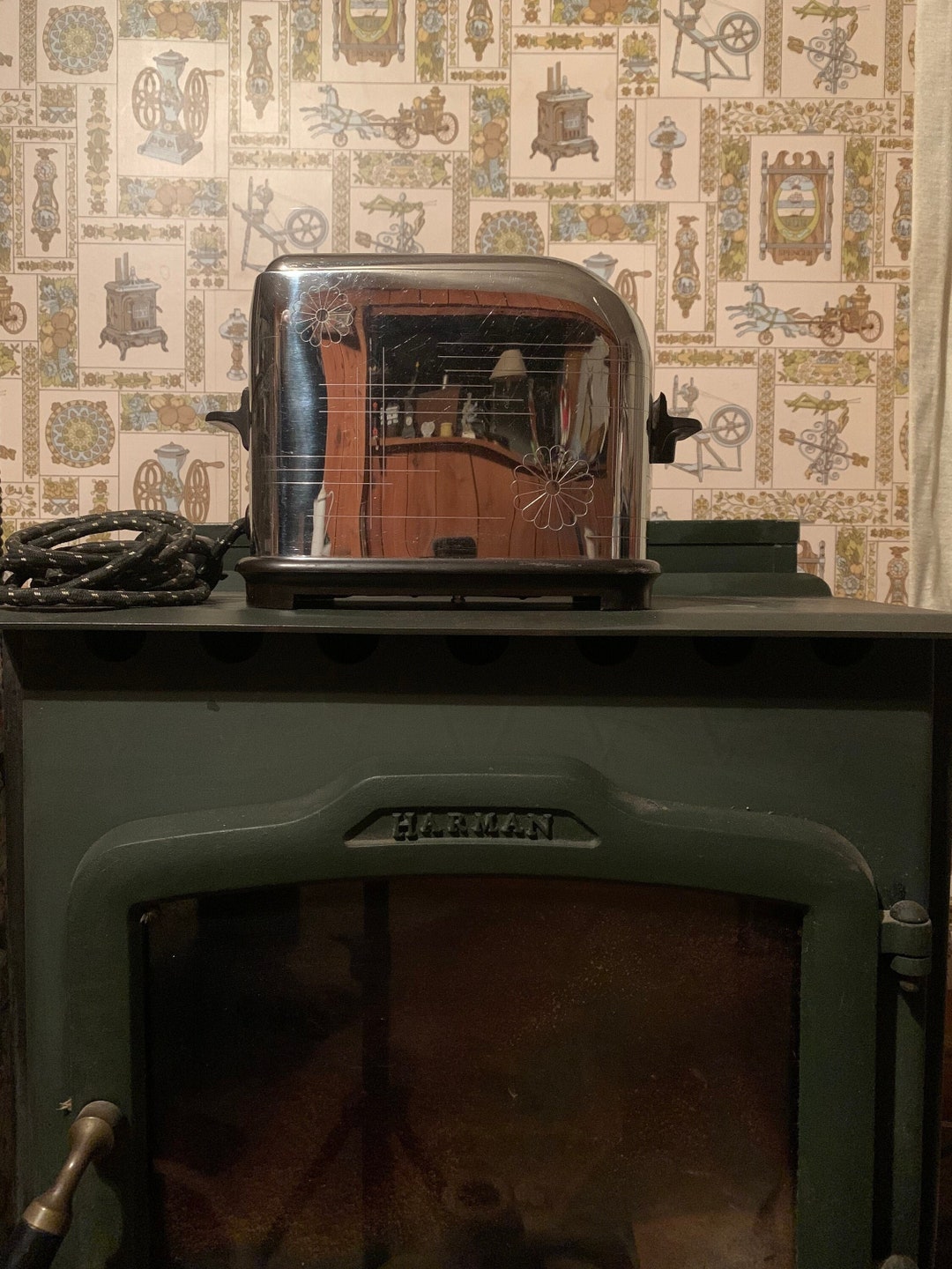 Vintage Mcgraw Toastmaster Daisy Pattern 1930s Toaster Chrome Mcgraw