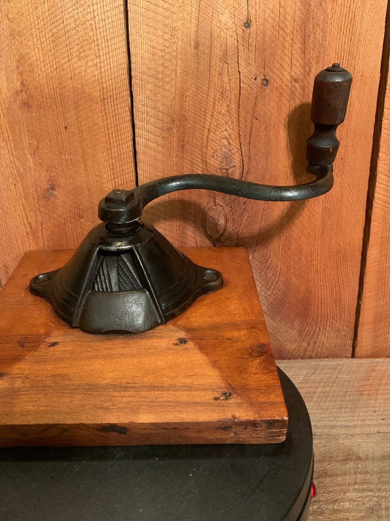 Vintage Wall Mount Coffee Grinder Collectible 1920s Era Rustic Primitive Cast Iron Coffee