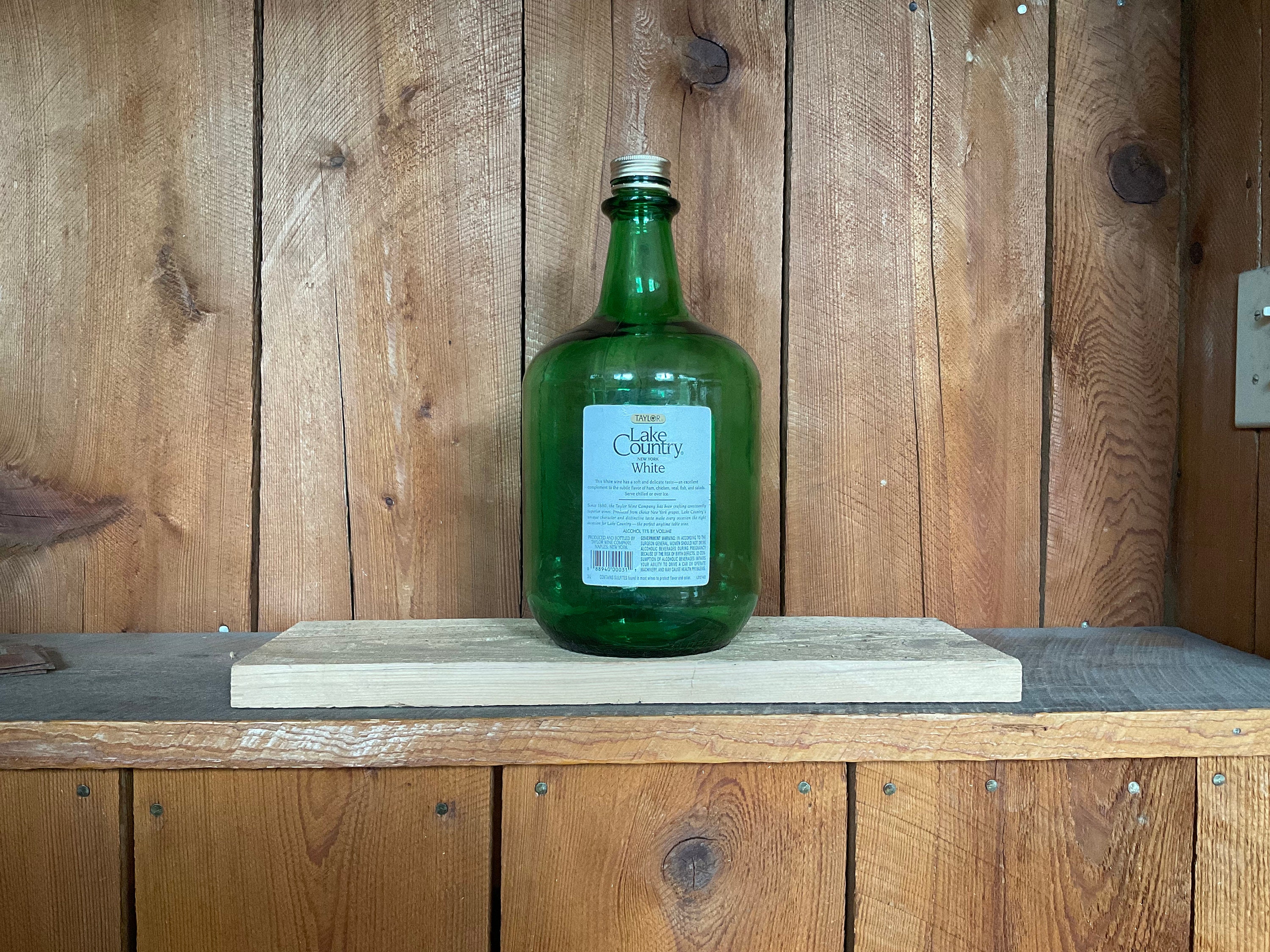 Vintage Green 3 Liter Taylor Wine Bottle Hammondsport N. Y. Memorabilia
