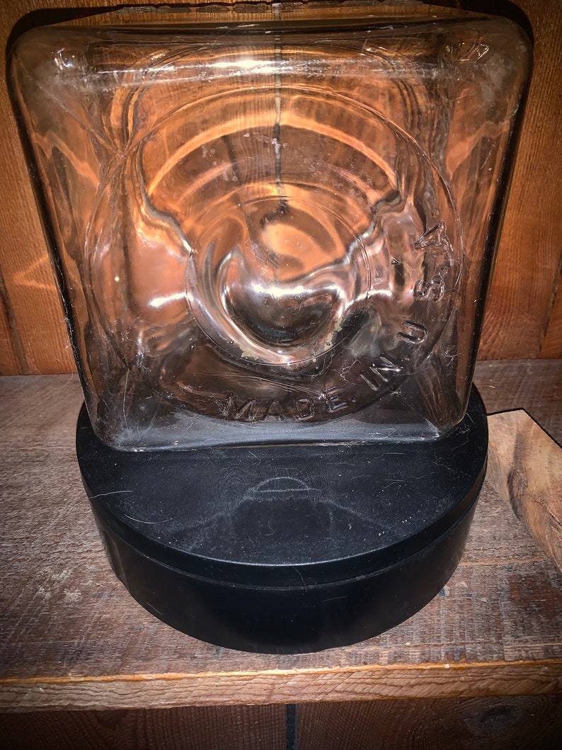 Vintage Planters Peanut Square Jar With Lid Clear Glass Etsy