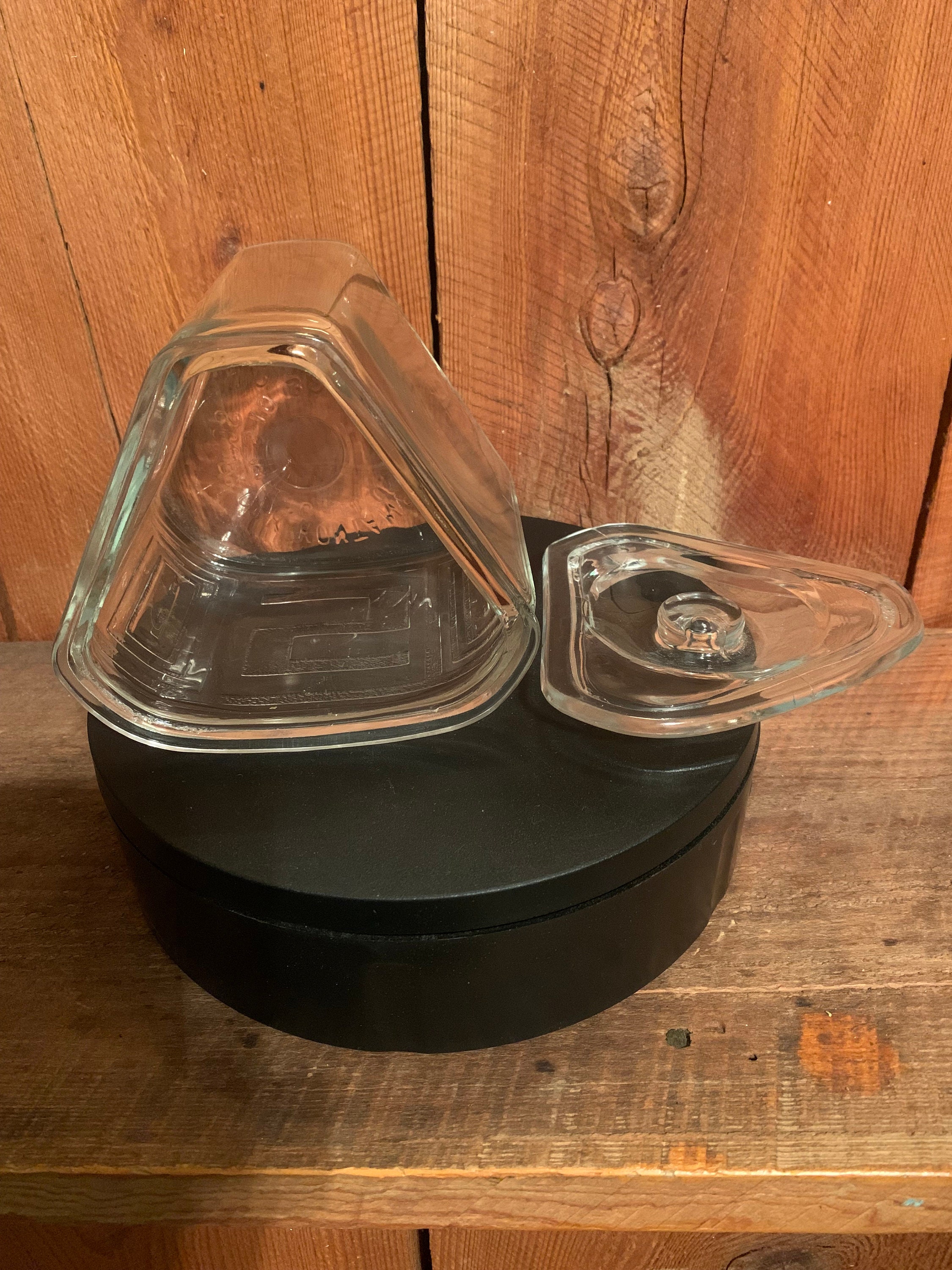 Vintage Clear Glass Triangular Scurlock Kontanerette Refrigerator ...