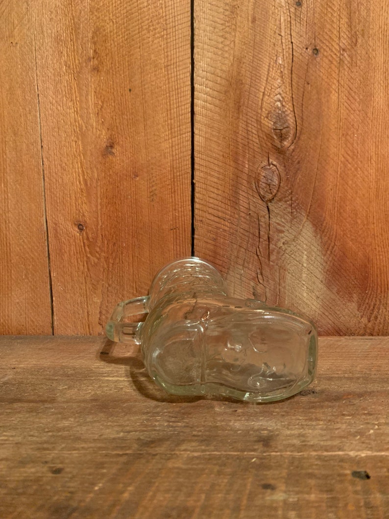 Vintage Libbey Canada Clear Glass Cowboy Boot Beer Mug 1970s Era Glass