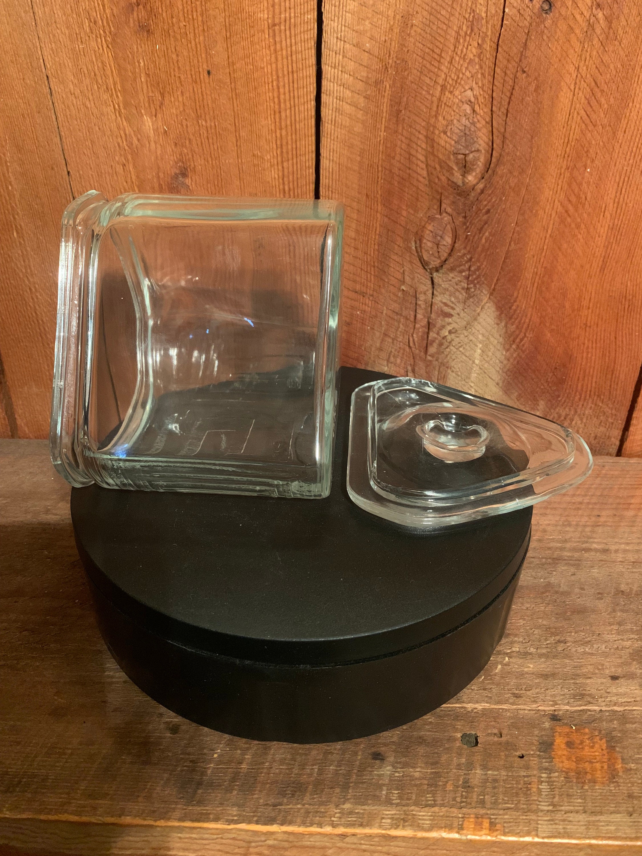 Vintage Clear Glass Triangular Scurlock Kontanerette Refrigerator ...