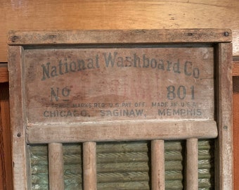 Vintage National Washboard | Number 801 | Brass King Washboard