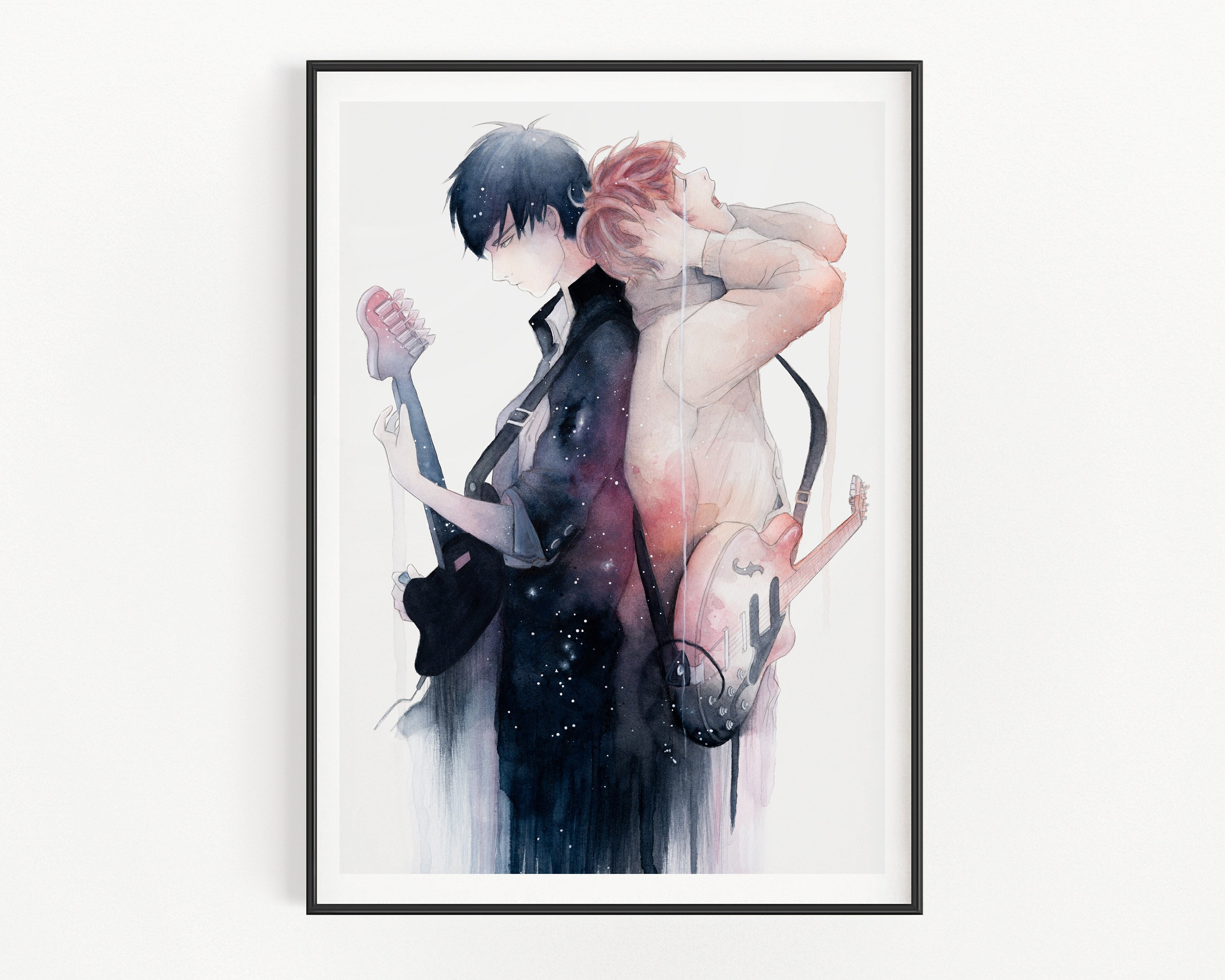 Kiss In Bed anime manga fanart gay yaoi lgbt | Photographic Print