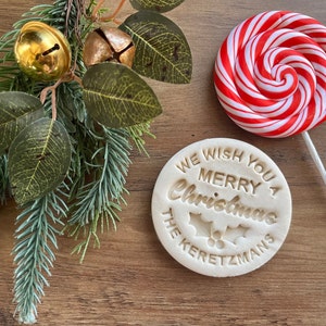 Personalized Merry Christmas Cookie Cutter and Stamp - Customized with Name - Holiday Cookies - Family Tradition