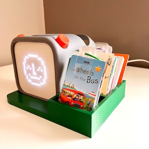 ORIGINAL Music Player Docking Stand and Card Holder- toy storage display unit with cubbies for cards- choose color