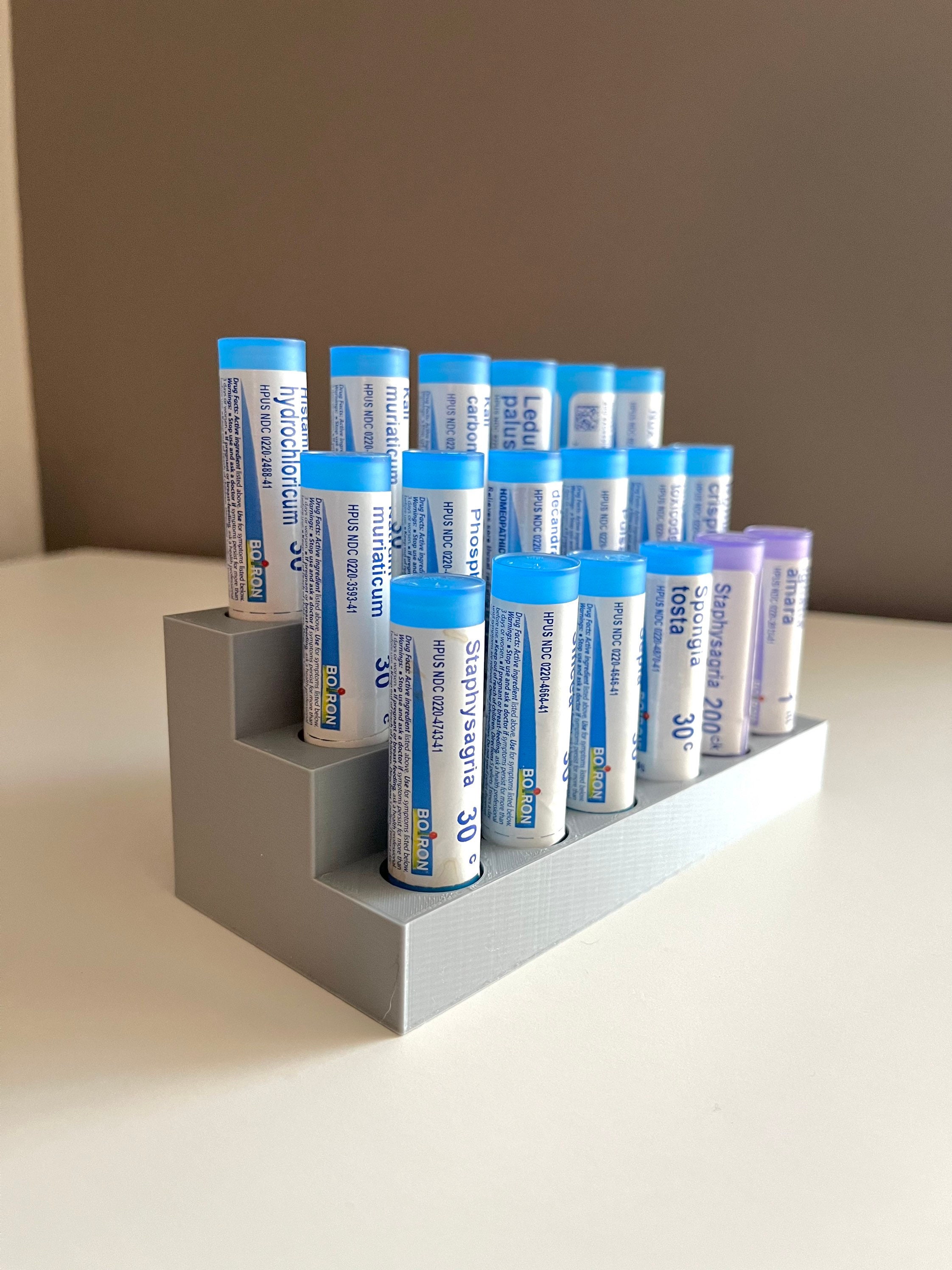 Homeopathic Remedy Storage - 3 tier - Bottle Holder - Stores 18 remedies - Homeopathy - Natural Medicine
