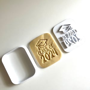 Class of 2024 Cookie Cutter With Stamp Customizable Year Dough Cutout ...