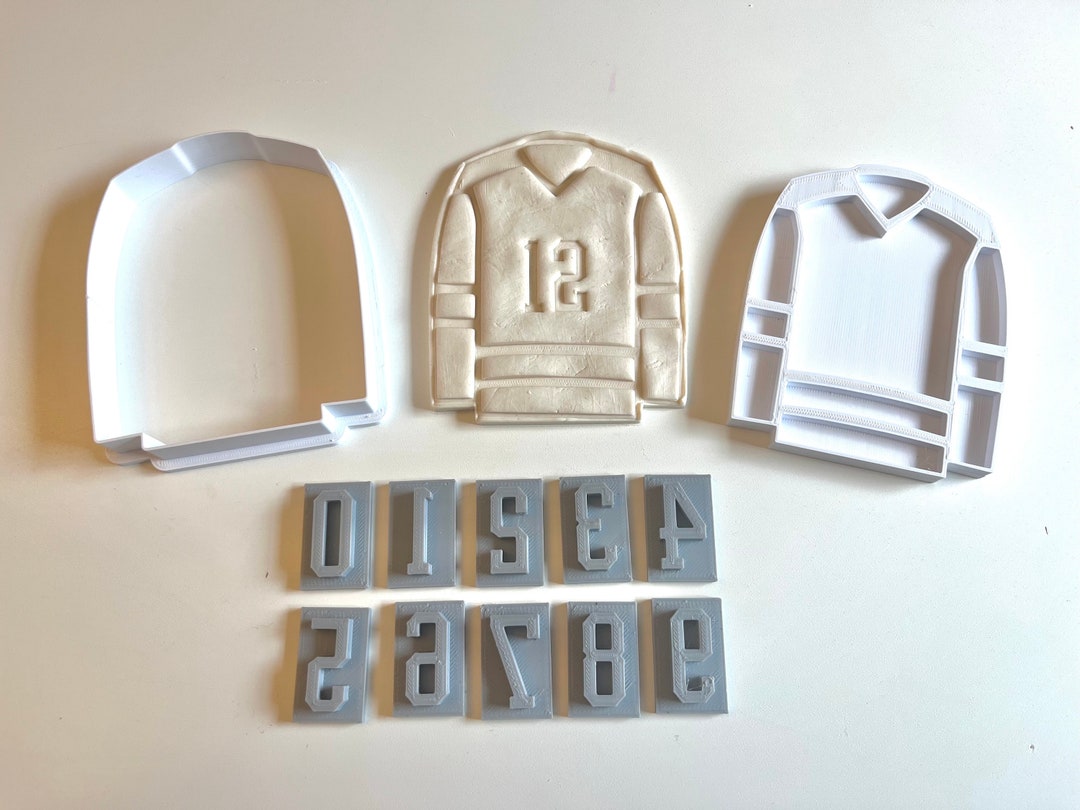 Personalized Hockey Jersey Cookie Cutter With Detail Stamp and Full Set ...
