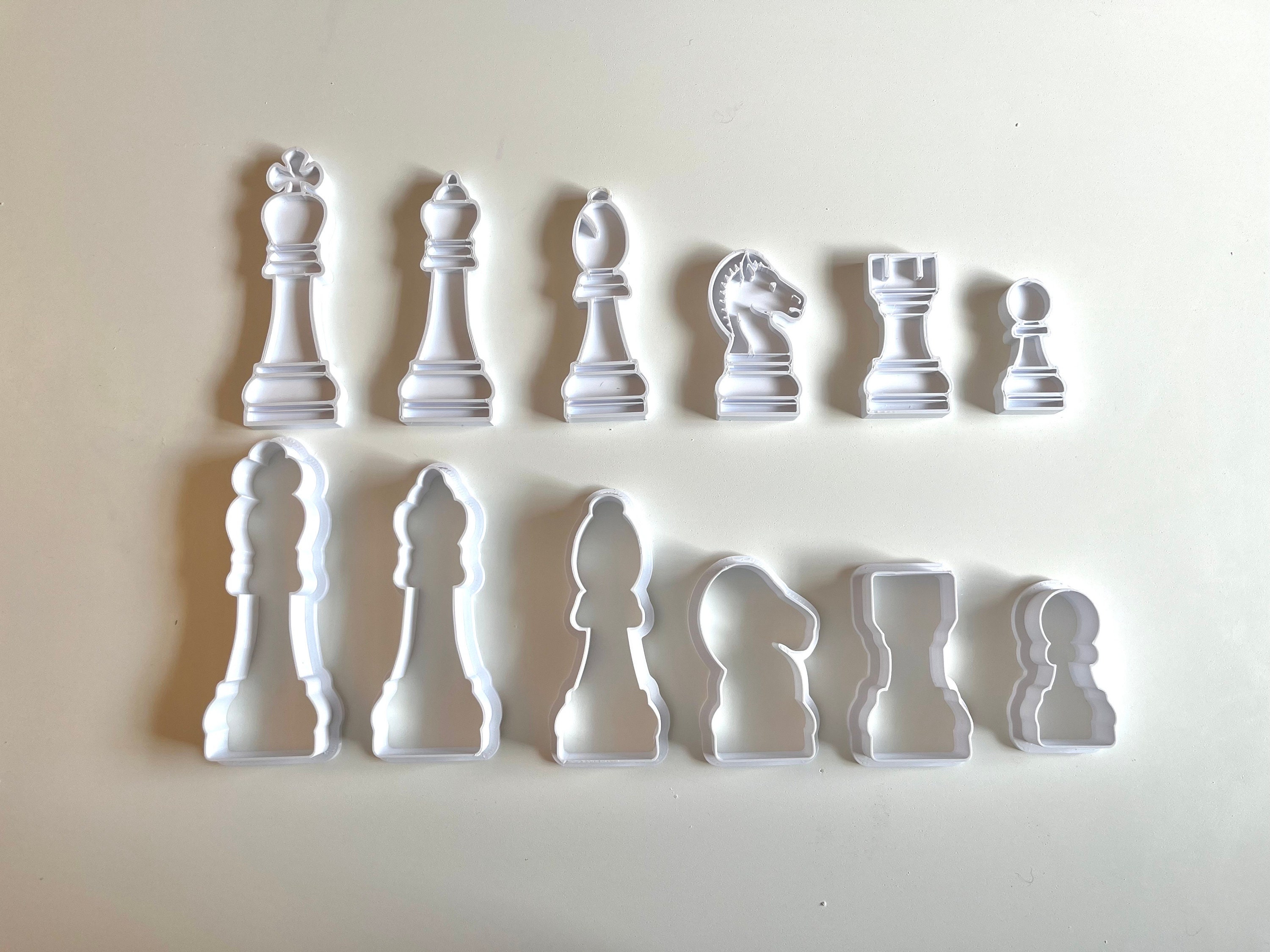 Chess Pieces Cookie Cutters With Detail Stamp - Full Set or Individual ...