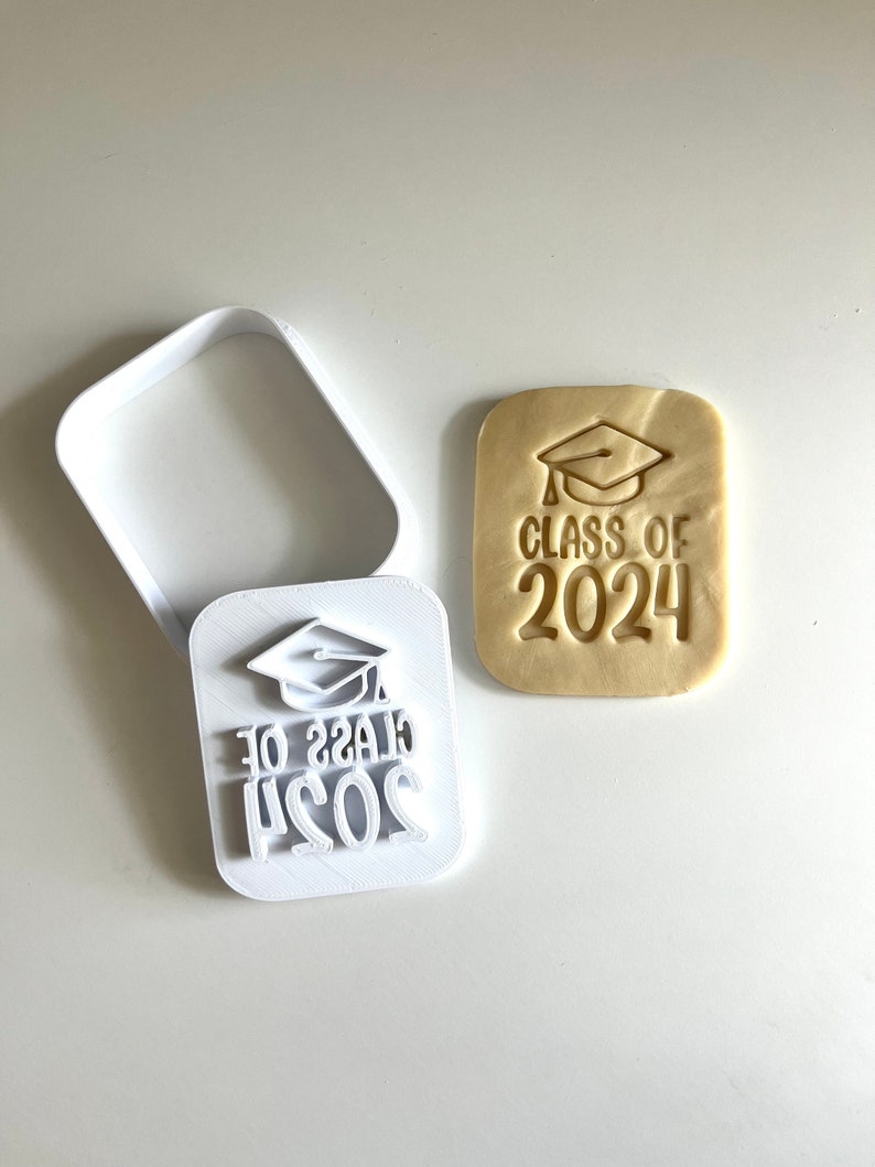 Class of 2024 Cookie Cutter With Stamp Customizable Year Dough Cutout ...