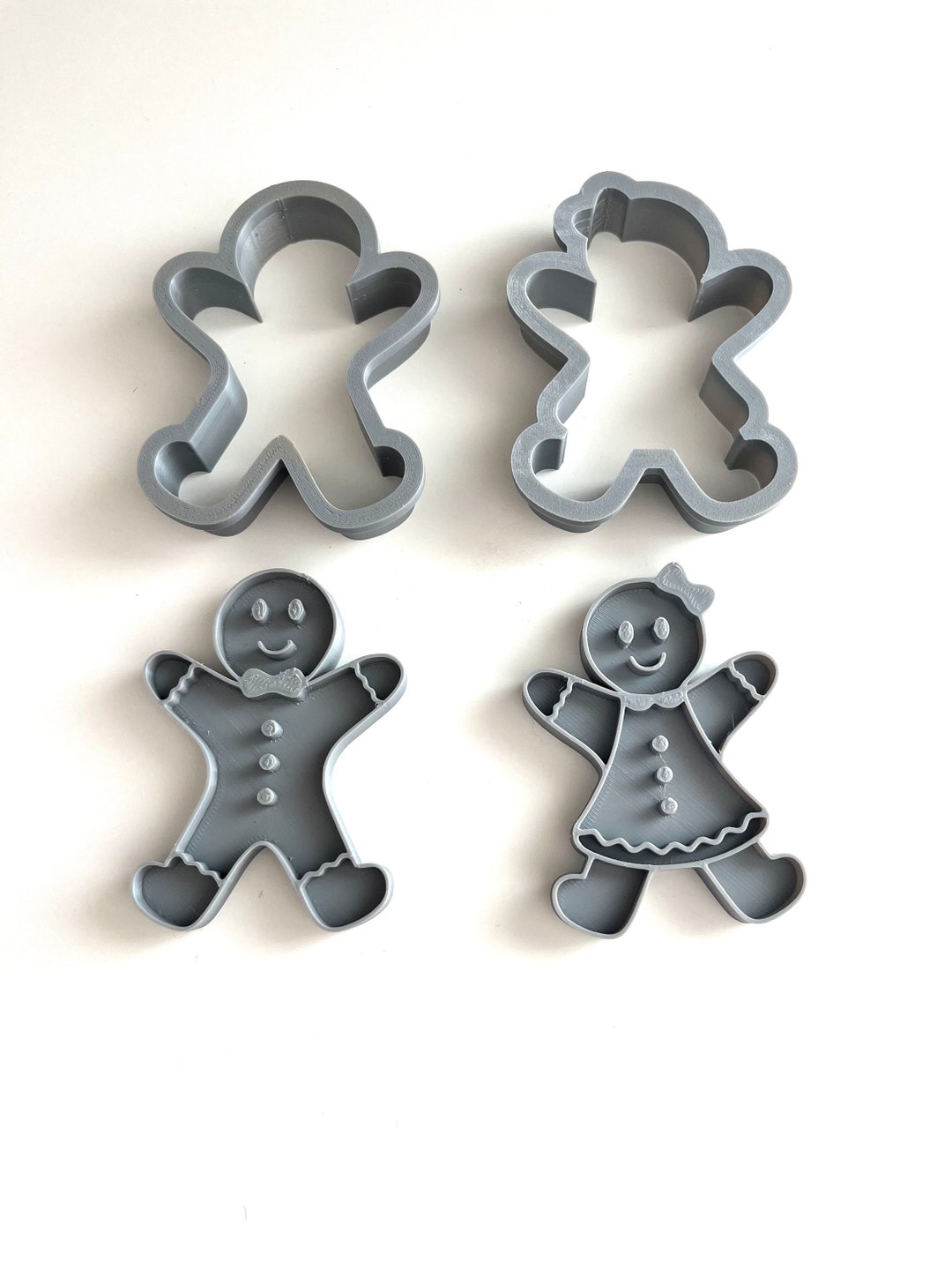 Gingerbread Boy and Girl Cookie Cutter Set Holidays Etsy