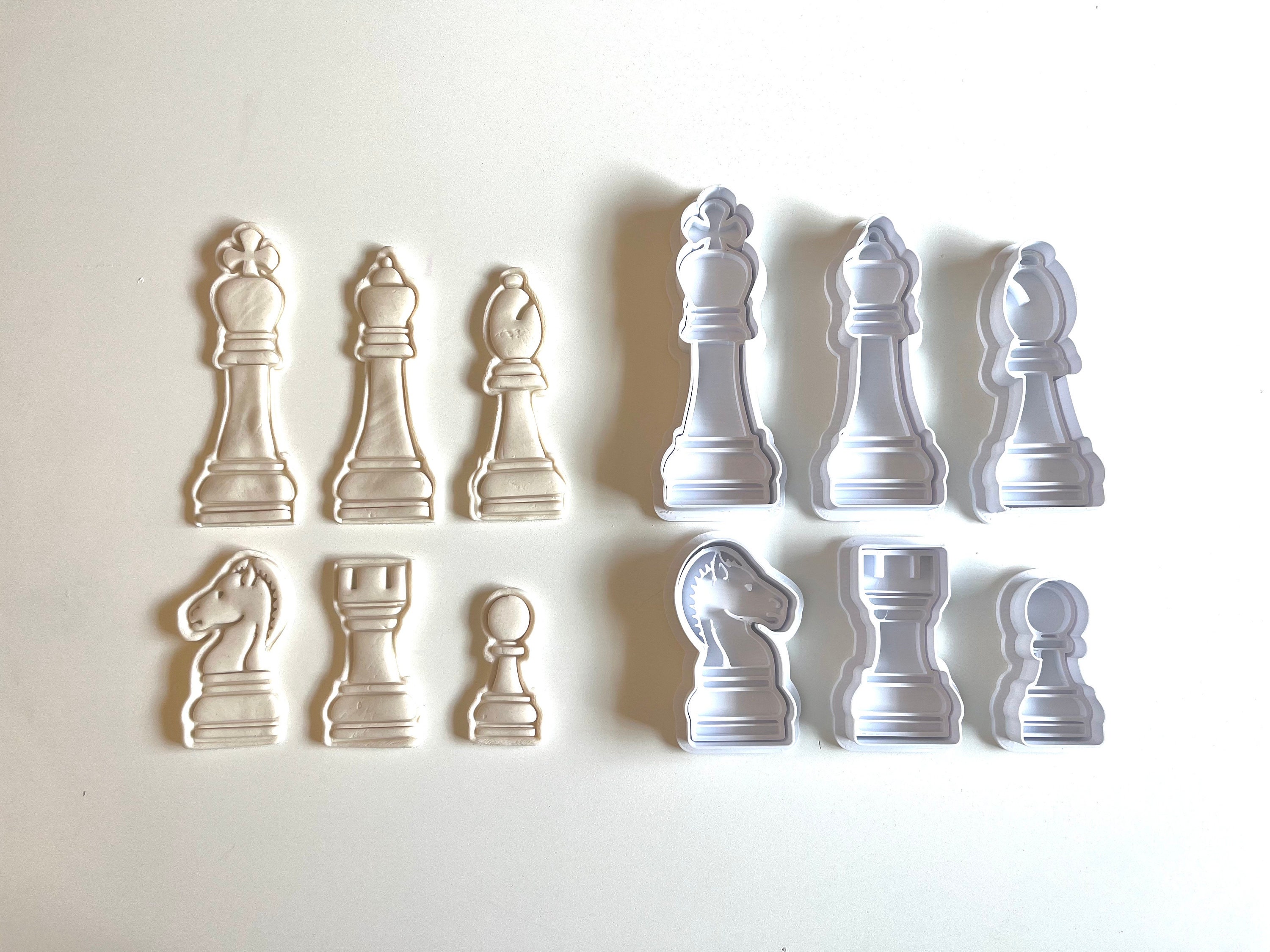 Chess Pieces Cookie Cutters With Detail Stamp - Full Set or Individual ...